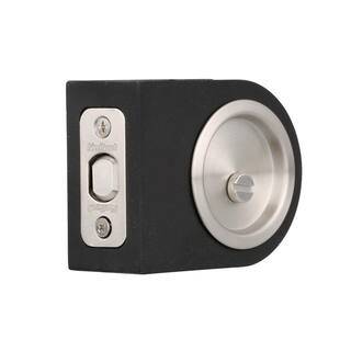 Kwikset Round Satin Nickel BedBath Pocket Door Lock 335 15 RND PCKT DR LCK