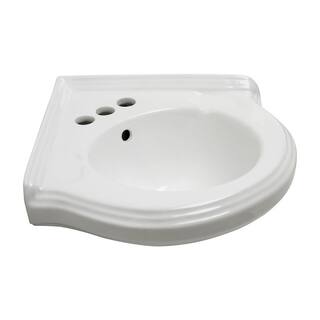 RENOVATORS SUPPLY MANUFACTURING Portsmouth 22 in. Corner Wall Mounted Bathroom Sink in White with Overflow and Bracket 97333