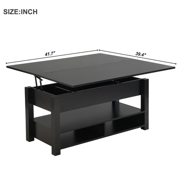 MultiFunctional Lift Top Coffee Table with Open Shelves