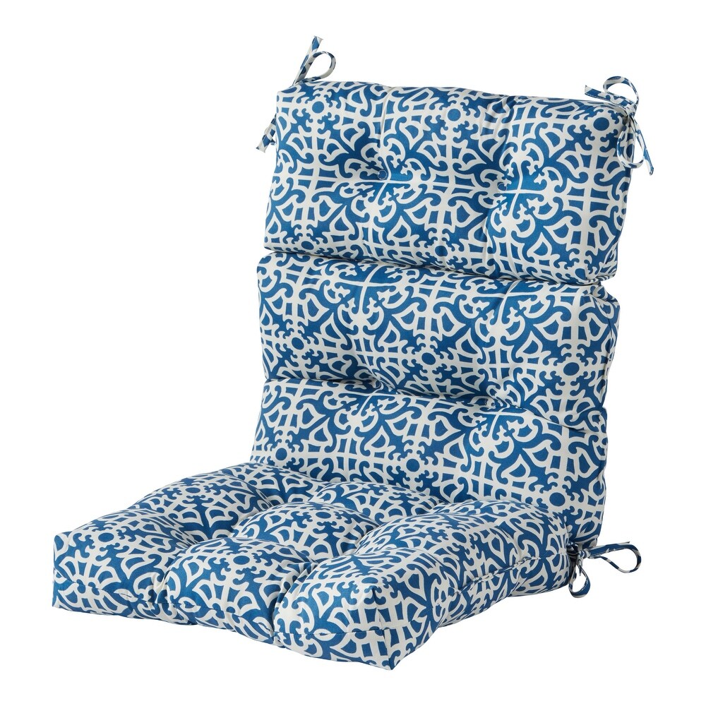 Greendale Home Fashions Outdoor Indigo High Back Chair Cushions