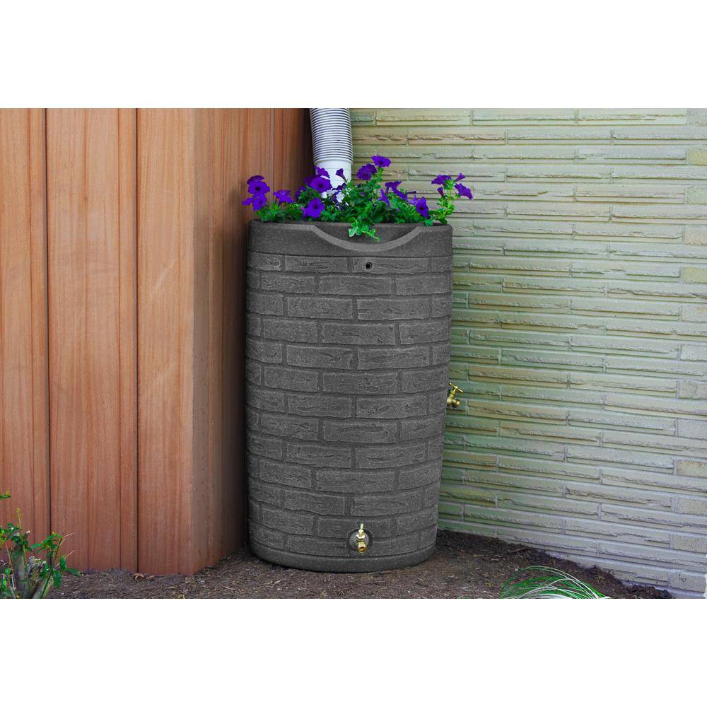 Good Ideas Impressions Downton 50 Gal. Dark Granite Rain Barrel IMP-D50-DAR