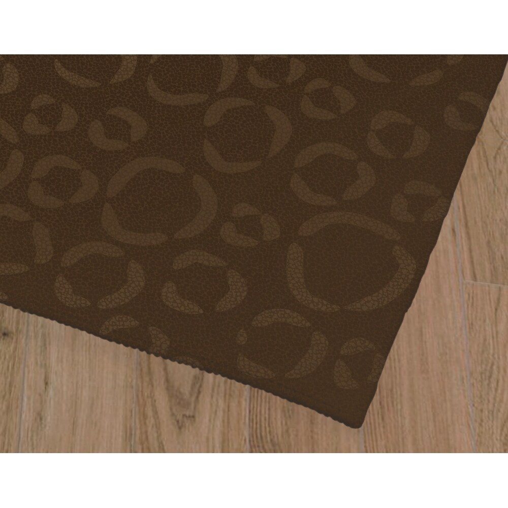 CHEETAH DOTS BROWN Kitchen Mat By Kavka Designs