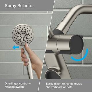 KOHLER Viron 4-Spray Patterns 6 in. Wall Mount Dual Showerhead and Handshower in Vibrant Brushed Nickel R26699-G-BN