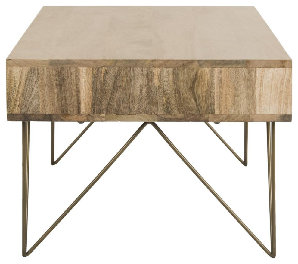 Carter Coffee Table Natural   Midcentury   Coffee Tables   by Peachtree Fine Furniture  Houzz