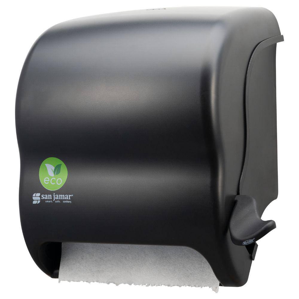 San Jamar ecoLogic Element Black Lever Hardwound Paper Towels 800' 8