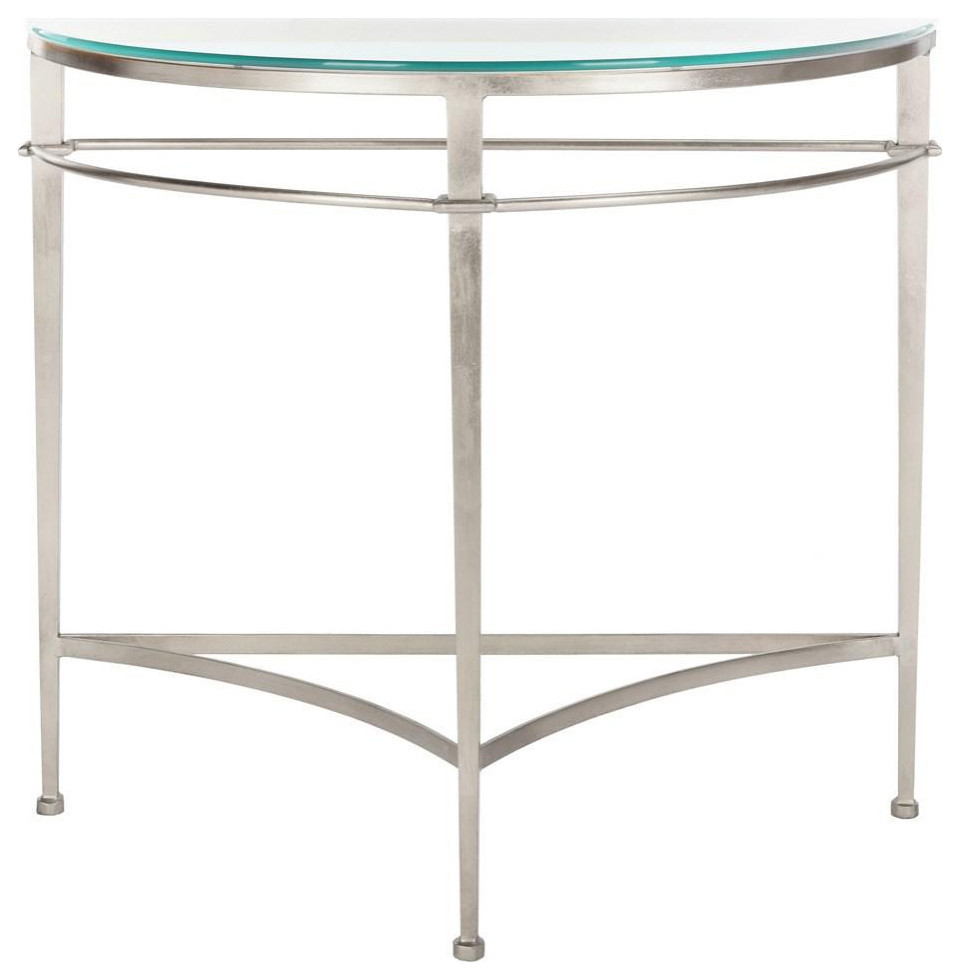 Tara Antique Silver Glass Console Table   Contemporary   Console Tables   by Rustic Home Furniture Deco  Houzz