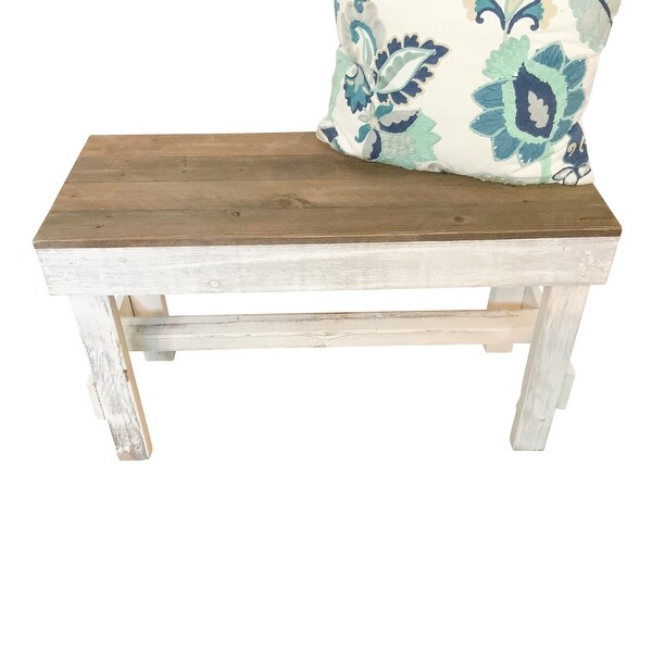 Wood Bench， Natural and White