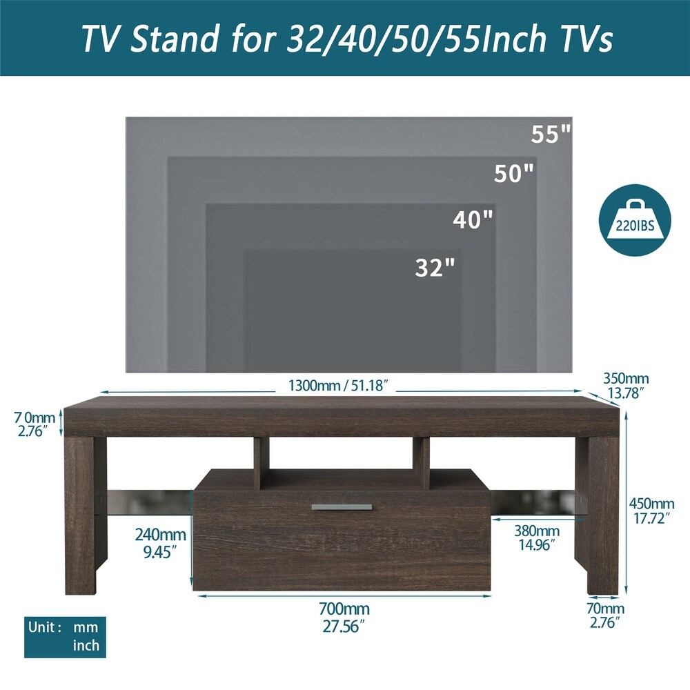 Brown Quick Assemble Simple Modern TV Cabinet TV Stand