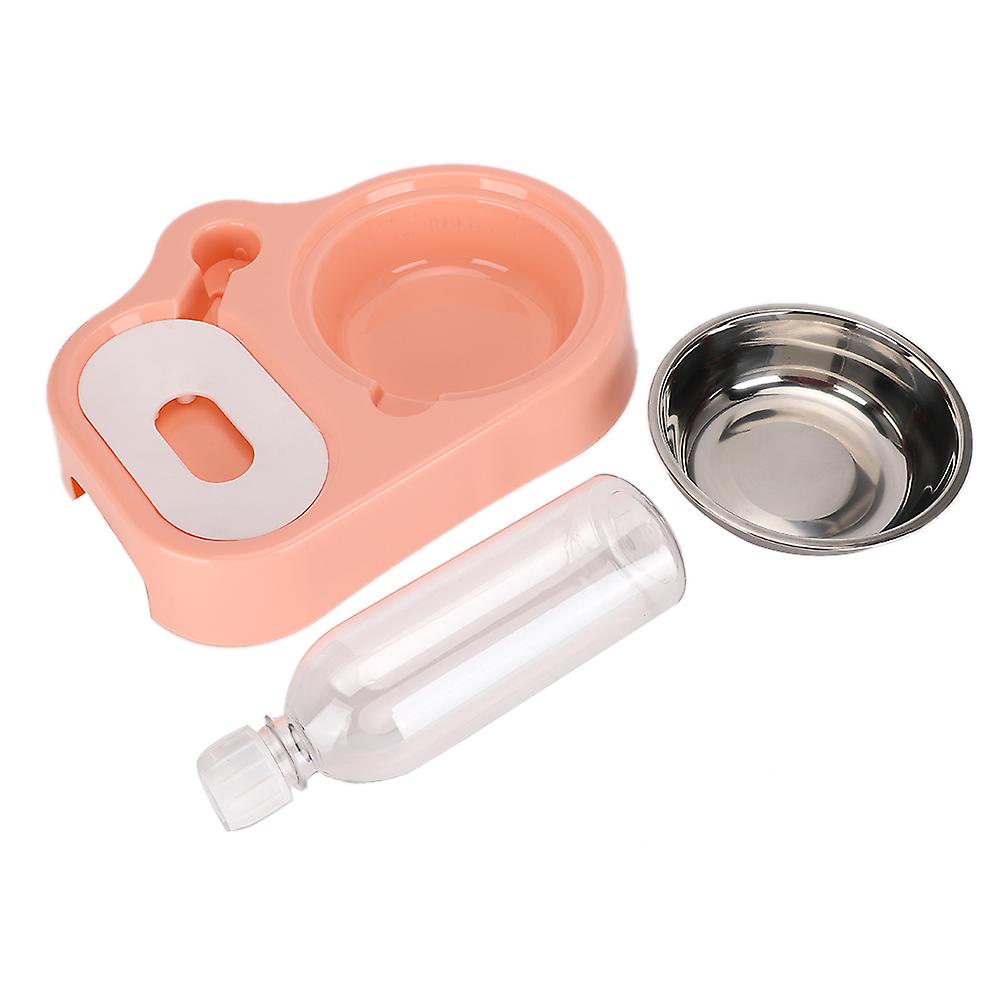 2 In 1 Pet Feeder Automatic Cats Water Dispenser Feeding Food Drinking Bowls For Dogs Suppliespink