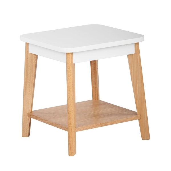 Universal Expert Remus Square Side Table， Modern Oak and White