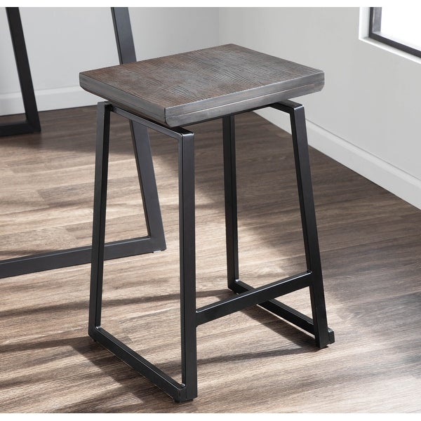 Carbon Loft Richard Metal and Wood Industrial Counter Stools (Set of 2)