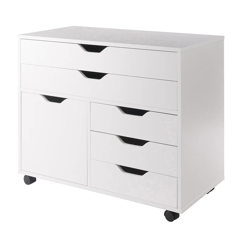 30.75 White 3 Section Mobile Storage Cabinet