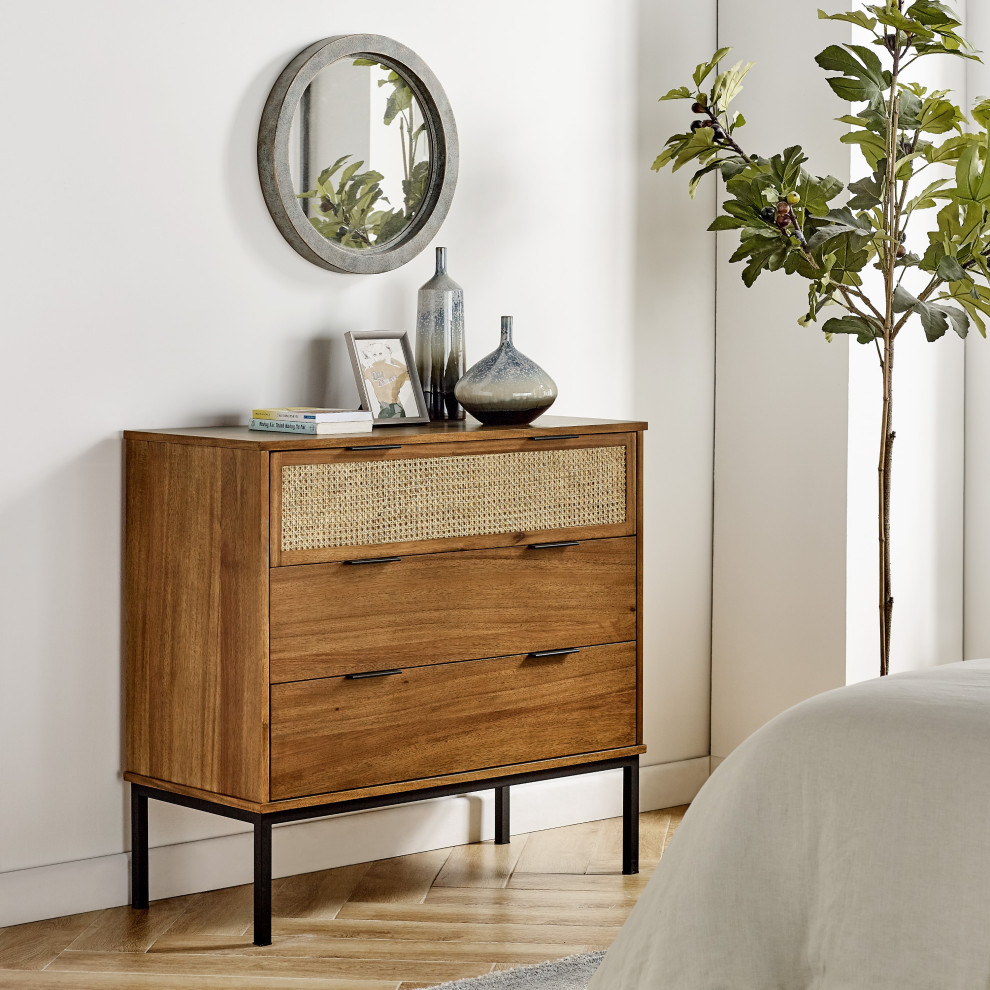 Caine Rattan Chest 3 Drawers   Tropical   Accent Chests And Cabinets   by HedgeApple  Houzz