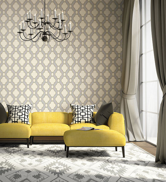 Structure Yellow Chain Link Wallpaper from the Symetrie Collection