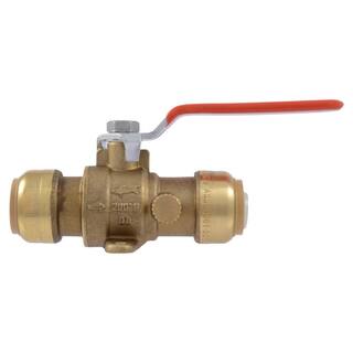 SharkBite 34 in. Brass Push-to-Connect Drop Ear Ball Valve with Drain 24616-0000LF