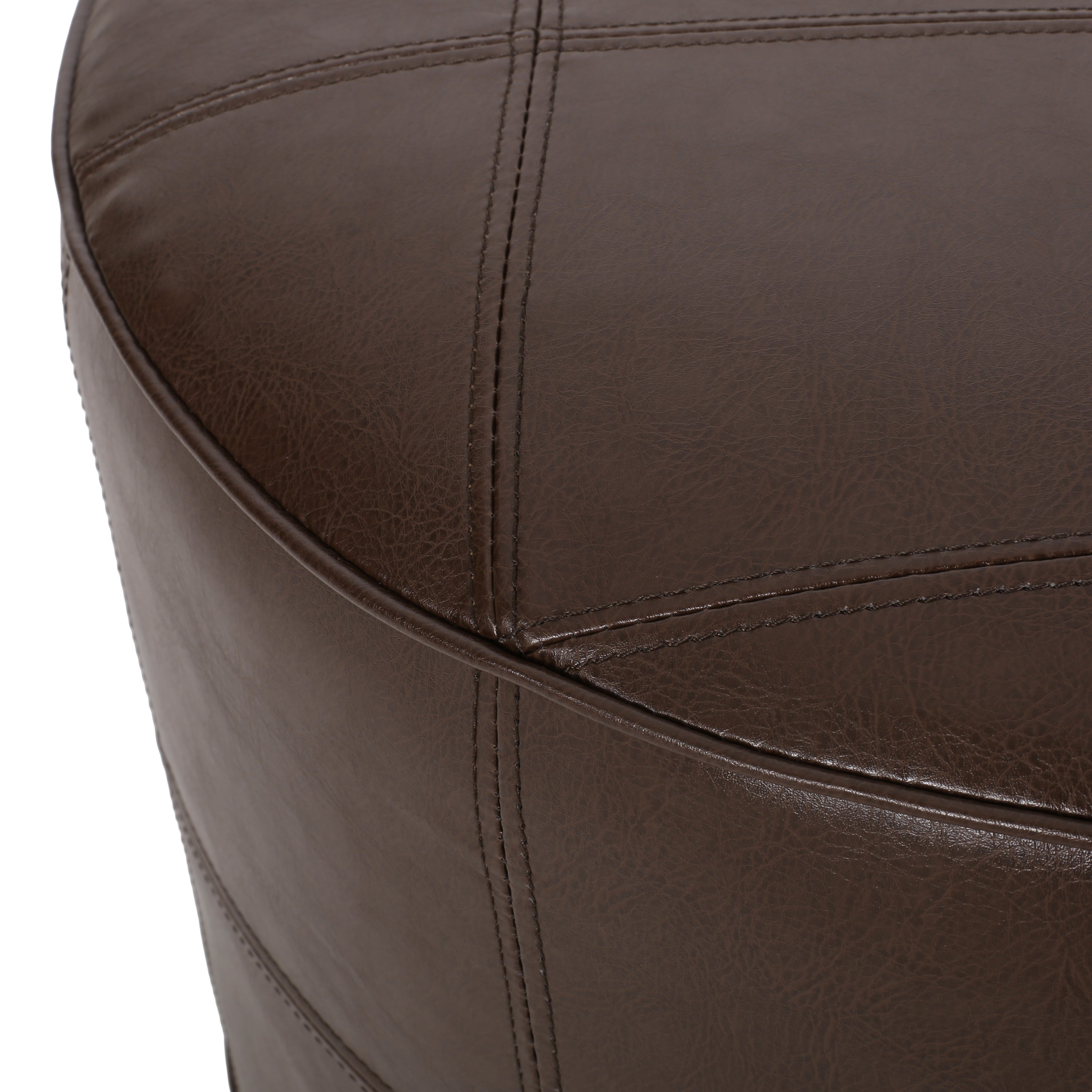 Dored Faux Leather Upholstered Ottoman