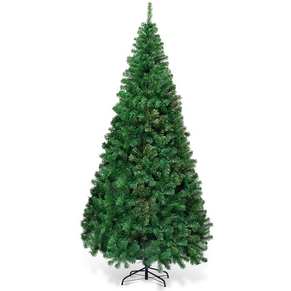 Costway 5Ft/6Ft/7Ft/8Ft Artificial PVC Christmas Tree W/Stand Holiday