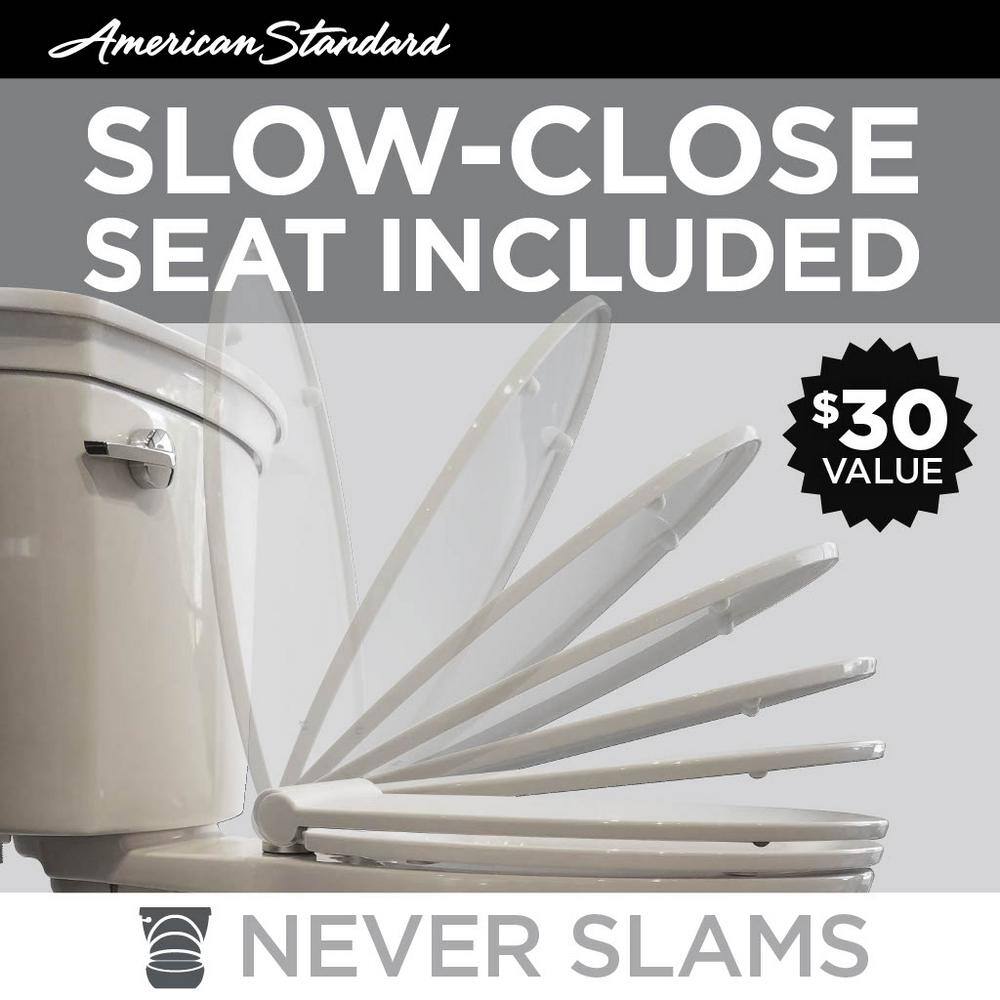 American Standard Reliant 2-Piece 1.28 GPF Single Flush Round Toilet with Slow Close Seat in White 3332128S.020