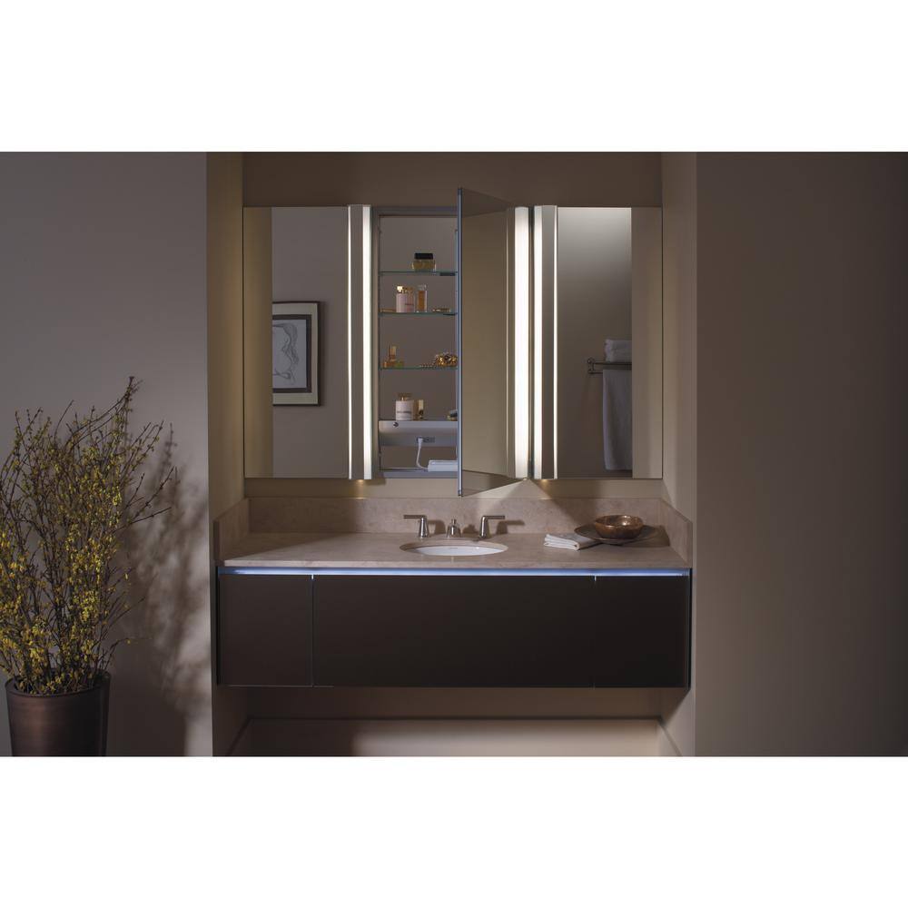 KOHLER Catalan 24.125 in. x 36 in. Recessed or Surface Mount Medicine Cabinet in Satin Anodized Aluminum K-2936-PG-SAA