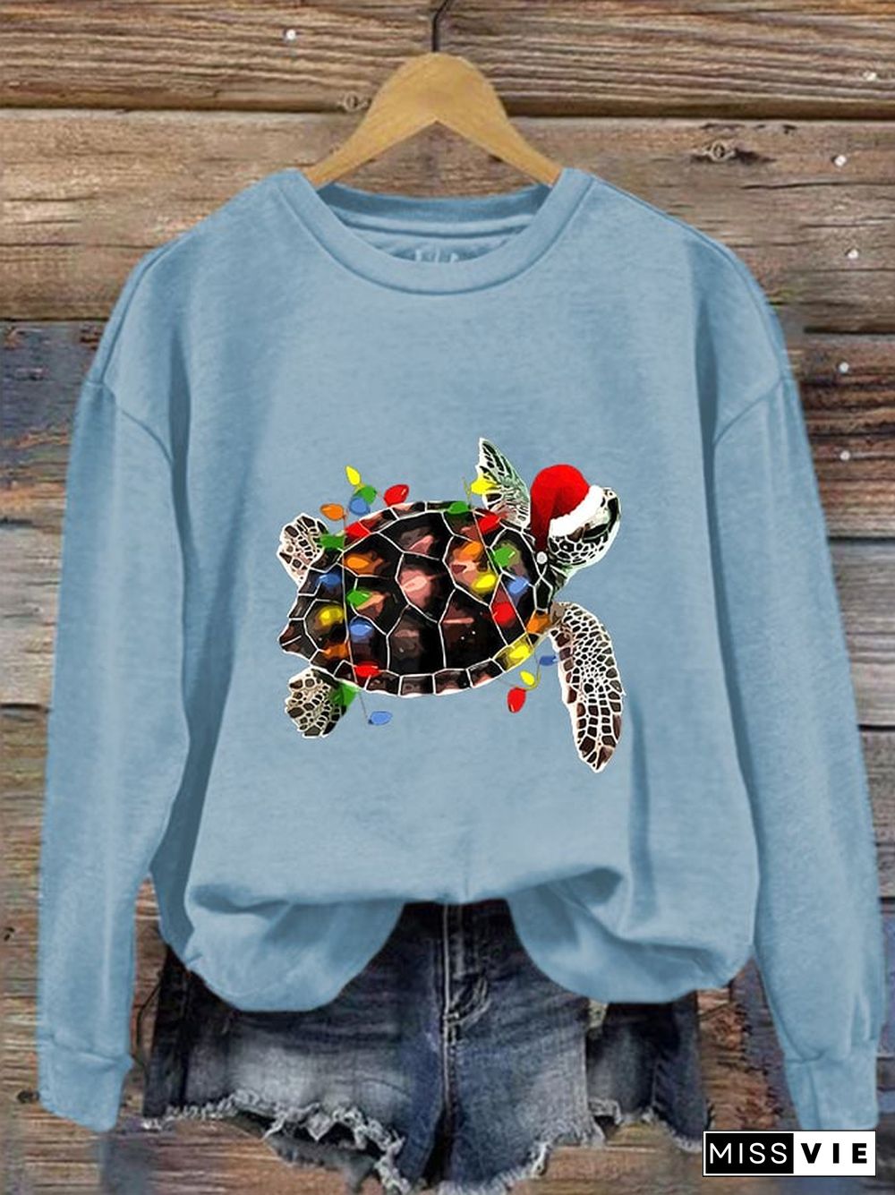 Women's Christmas Turtle Casual Sweatshirt