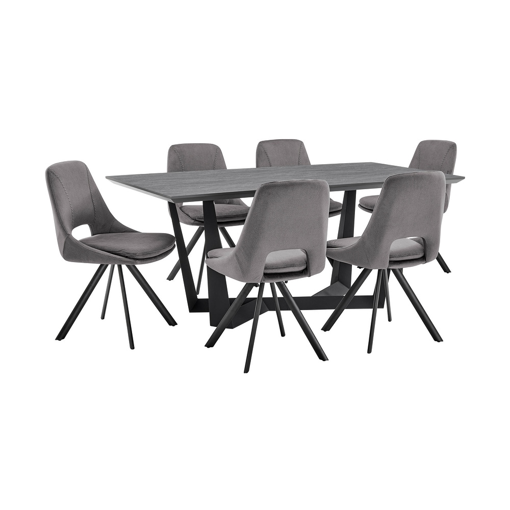 Radford and Lexi 7 Piece Modern Rectangular Dining Set