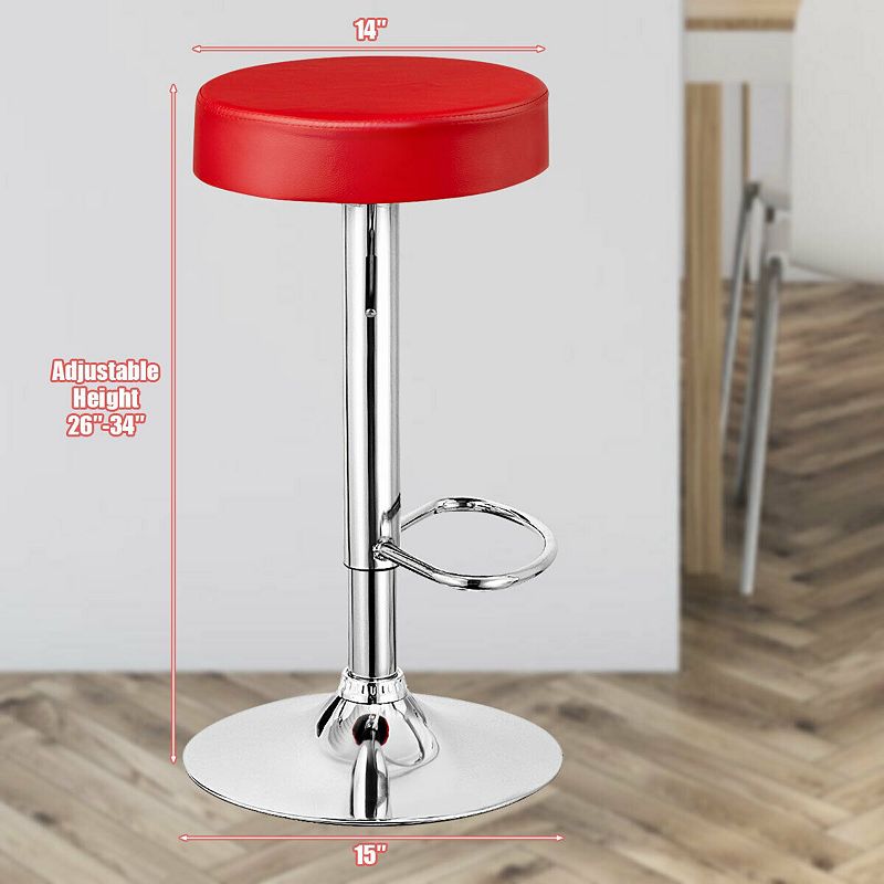 Round Bar Stool Adjustable Swivel Pub Chair