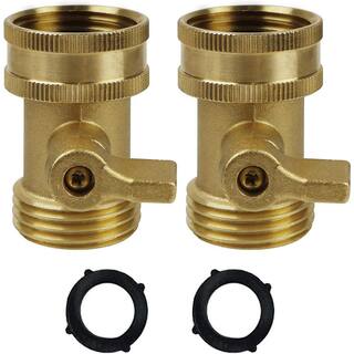 Cubilan Water Hose Shut Off Valve 2 Pack Heavy Duty 34 Inch Solid Brass Garden Hose Connector TWIS3003 B08RDNYV7X