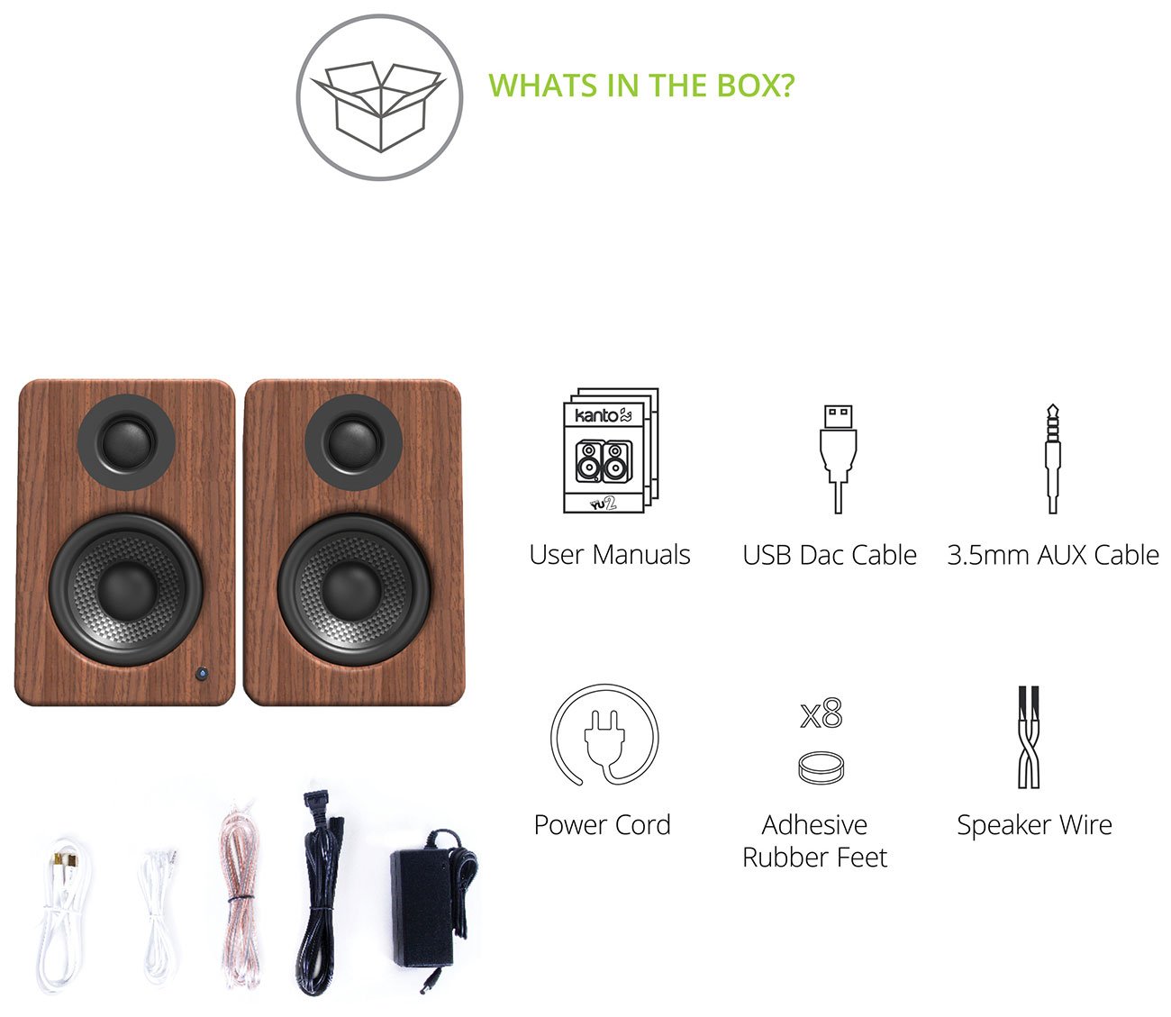 Kanto YU2 Powered Walnut Desktop Speakers (Pair)