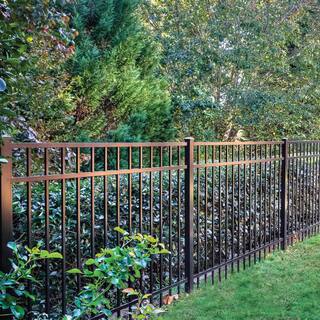 FORGERIGHT Vinings 4 ft. H x 6 ft. W Black Aluminum Pre-Assembled Fence Panel 861685