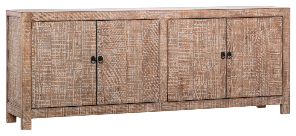 87 quotNatural Reclaimed Wood Sideboard Cabinet   Farmhouse   Media Cabinets   by Terra Nova Designs  Inc.  Houzz