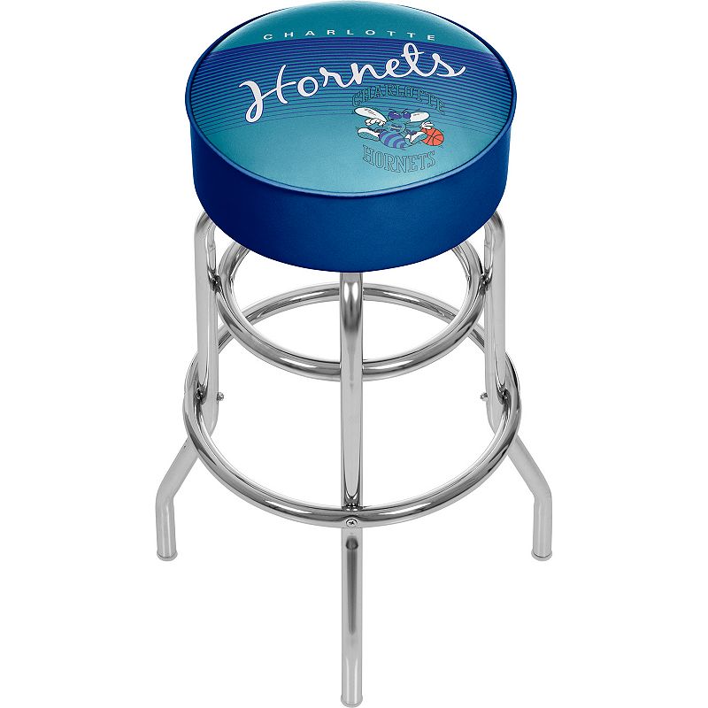 Charlotte Hornets Hardwood Classics Padded Swivel Bar Stool