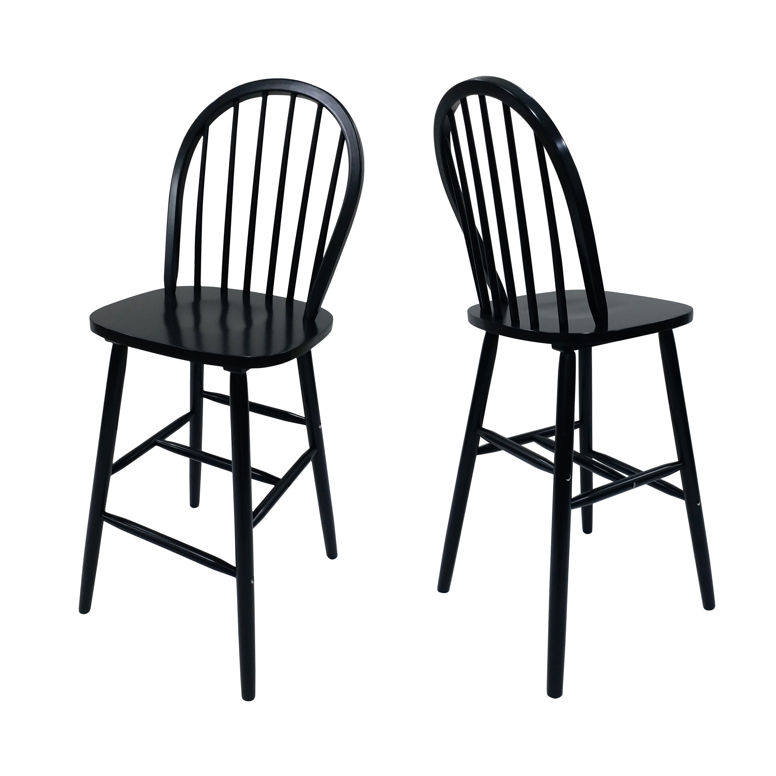 Lopez Farmhouse Spindle Backrest Wood Barstools (Set of 2)