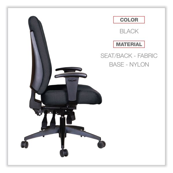 Alera Wrigley Series High Performance High-Back Multifunction Task Chair， Supports 275 lb， 18.7