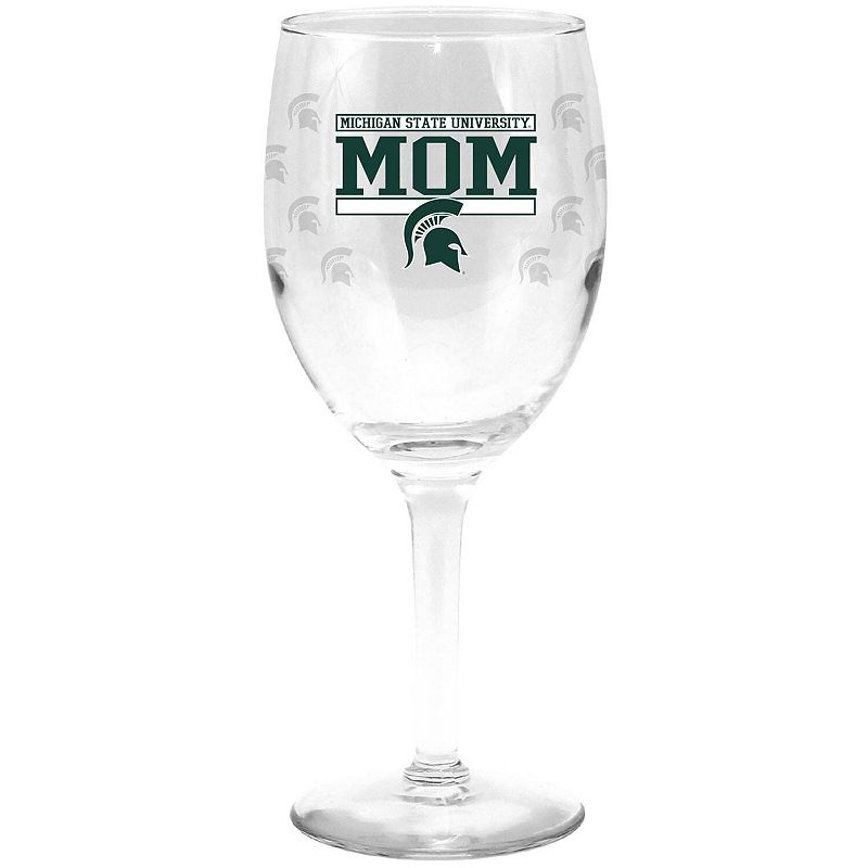 Michigan State Spartans 11oz. Mom Stemmed Wine Glass