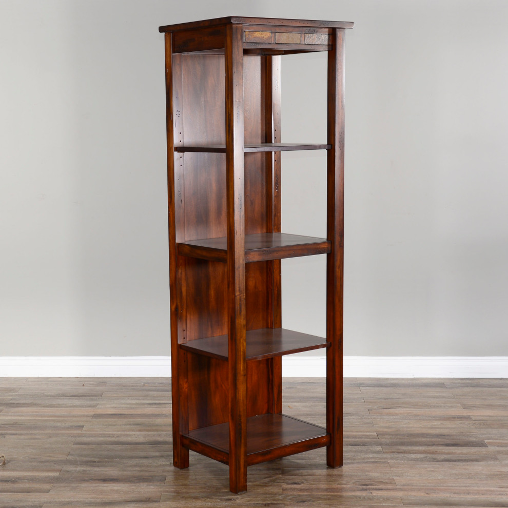 Santa Fe Entertainment Wall Pier Curio Bookcase Display   Transitional   Bookcases   by Sideboards and Things  Houzz