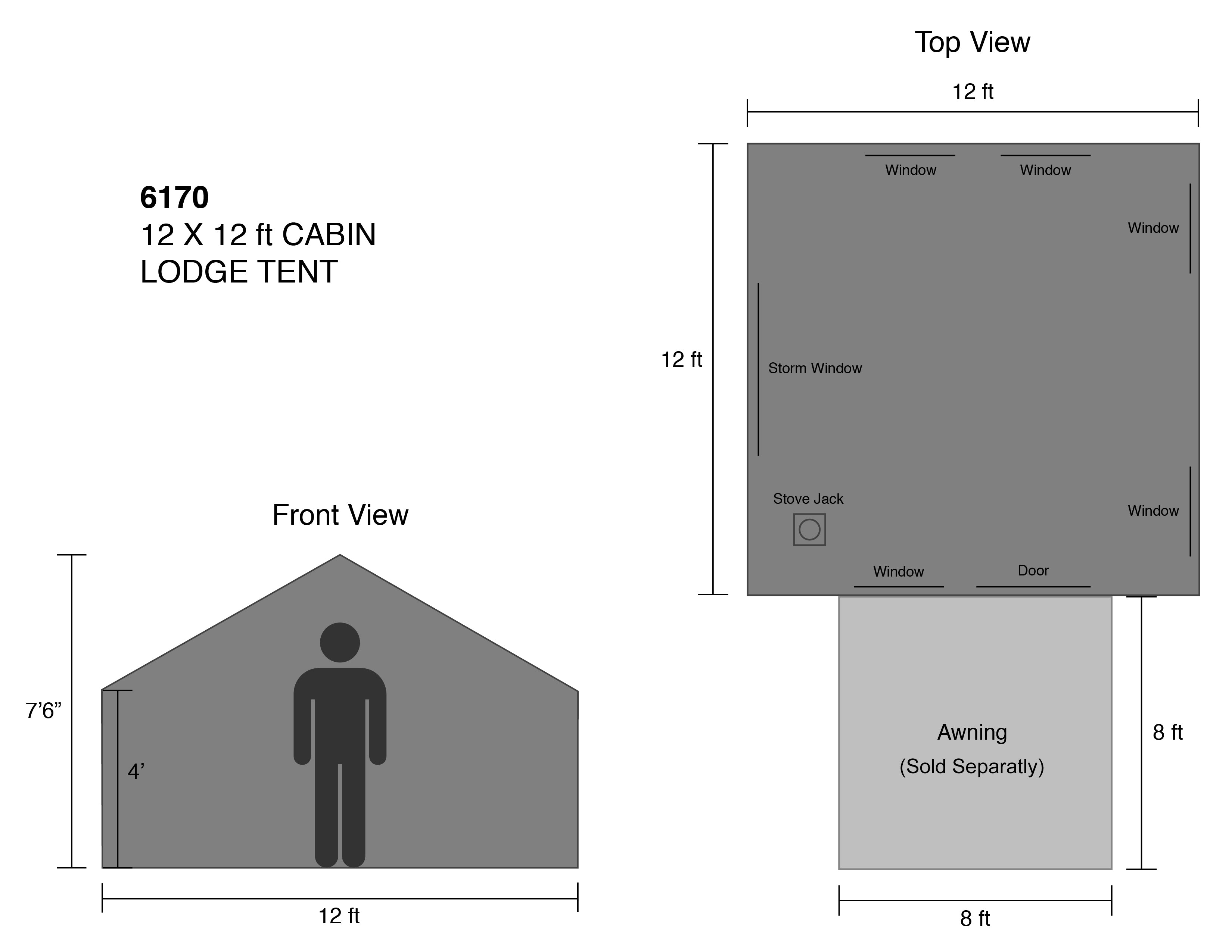 Kodiak Canvas Cabin Lodge Tent 6170 and Stove Jack