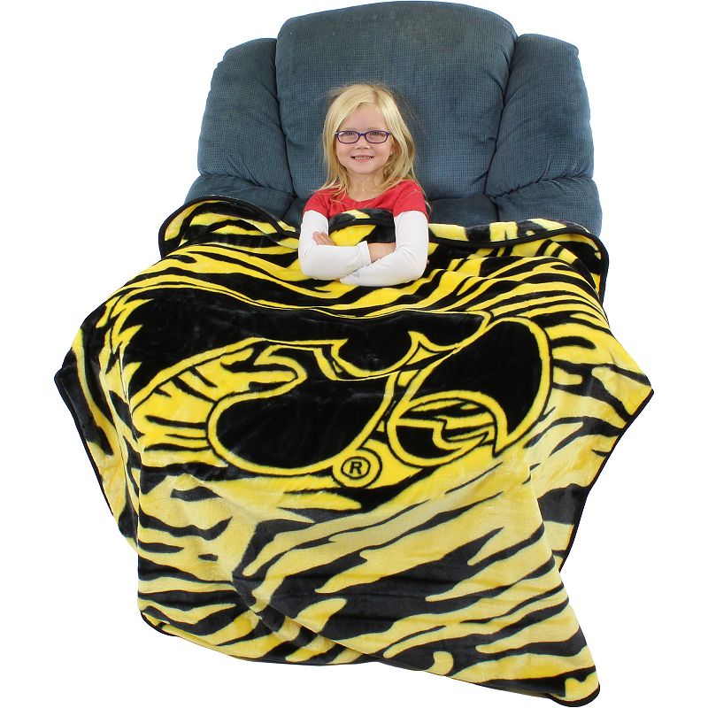 NCAA Iowa Hawkeyes Soft Raschel Throw Blanket