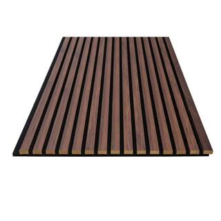 Ejoy 94 in. x 23.6 in x 0.8 in. Acoustic Vinyl Wall Cladding Siding Board in Dark Chestnut Color (Set of 1-Piece) VinylCladding_ACP_011_94x24