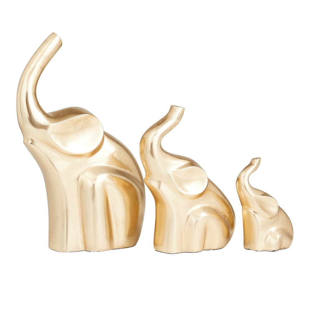 The Novogratz Gold Aluminum Elephant Sculpture (Set of 3)   S/3 12\