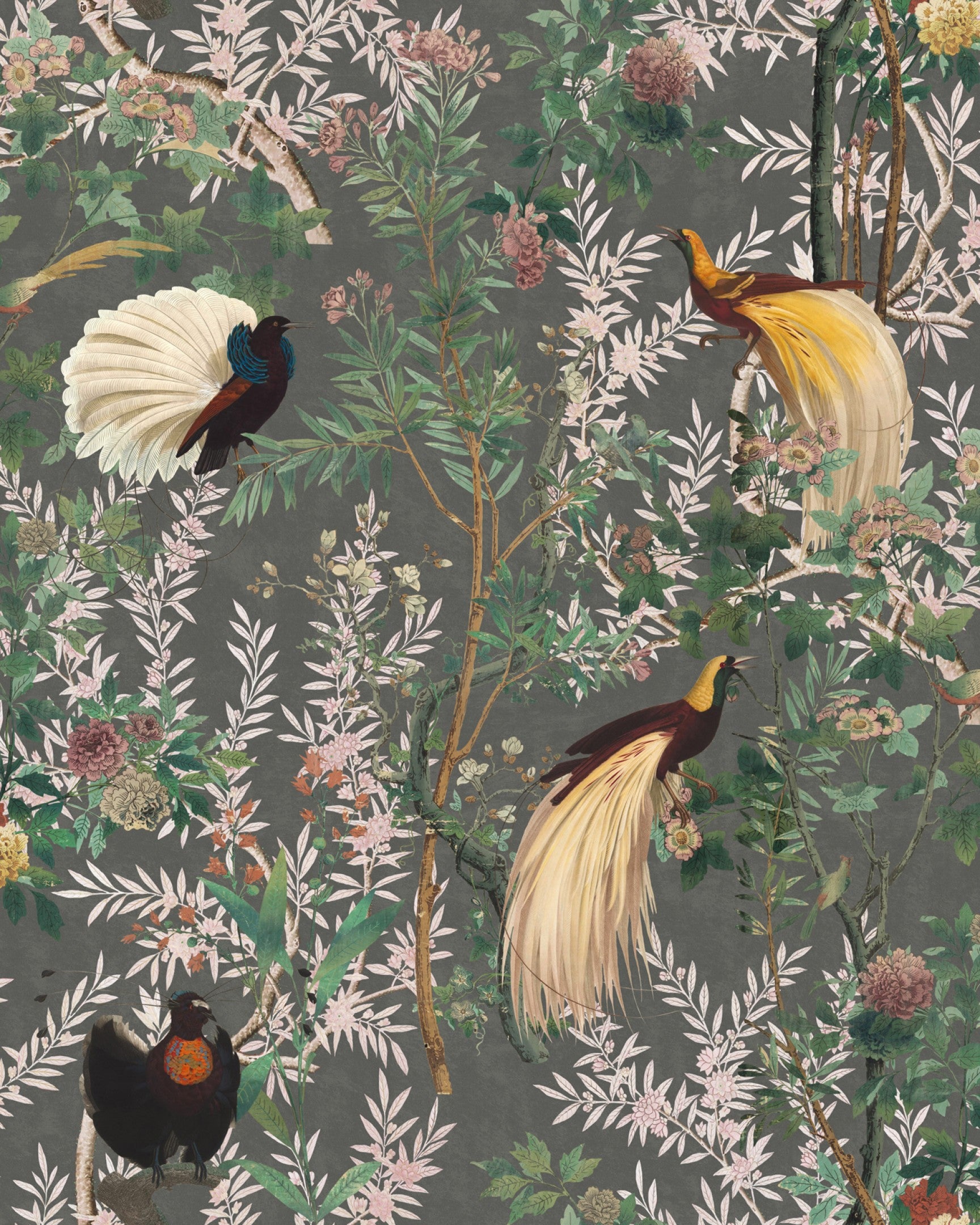 Sample Royal Garden Wallpaper in Grey from the Wallpaper Compendium Collection by Mind the Gap