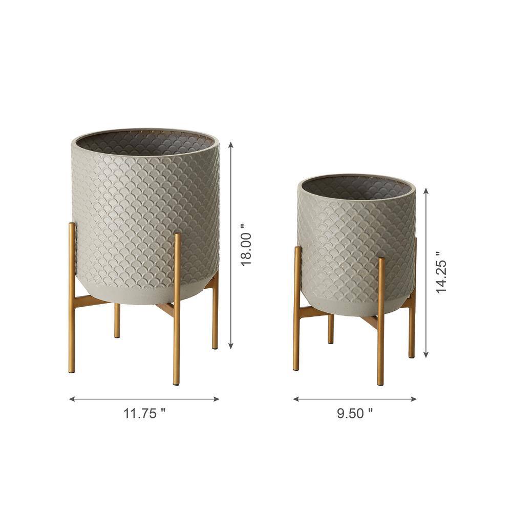 Glitzhome Jumbo Sized Metal Pot Planter Stand (Set of 2) 2022800005