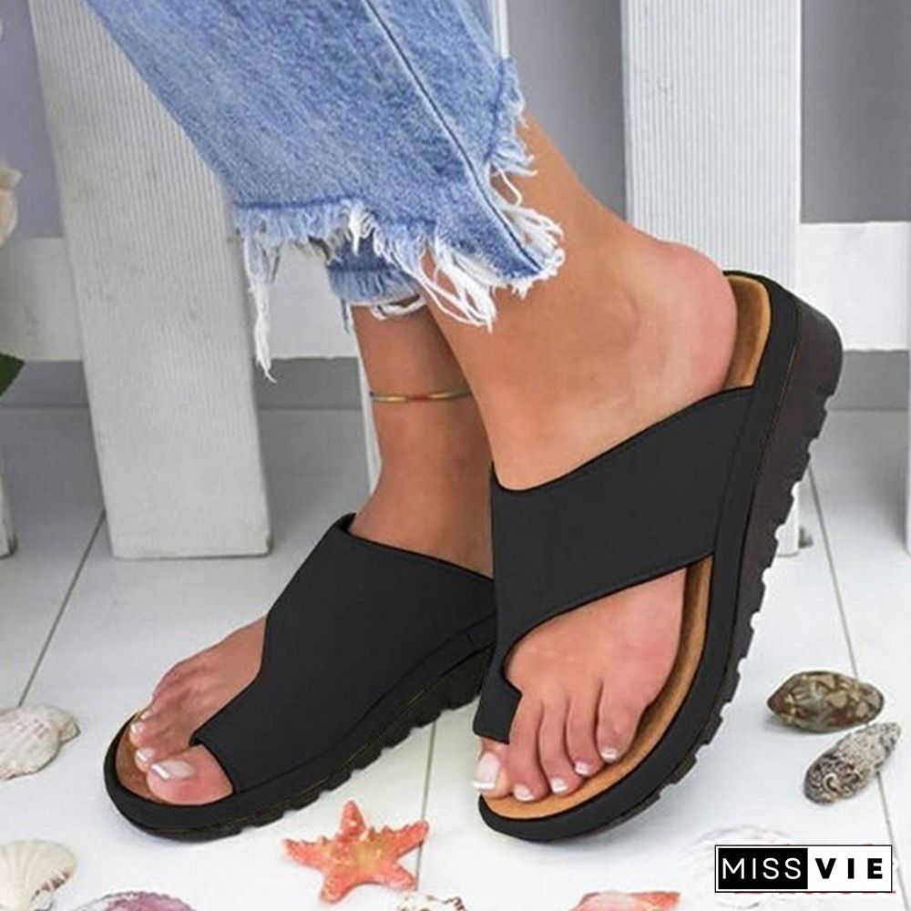 Womens Comfy Shoes Soft Platform Slippers Casual Artificial Suede Platform Sandals Flops Slip On Summer Beach Slippers