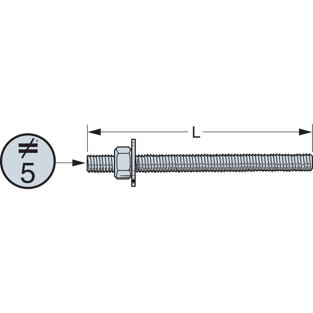 Simpson Strong-Tie RFB 12 in. x 5 in. Hot-Dip Galvanized Retrofit Bolt (2-Pack) RFB#4X5HDGP2