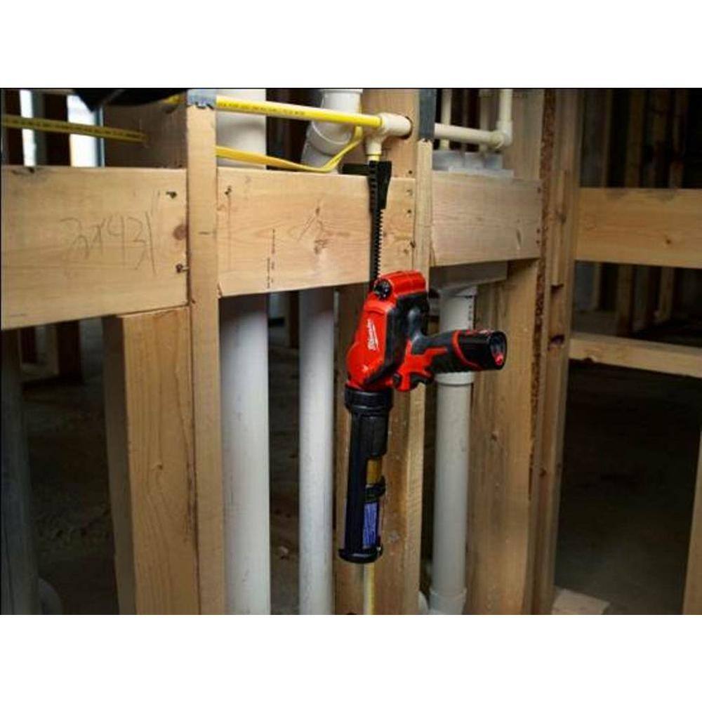 MW M12 12V Lithium-Ion Cordless Jig Saw with M12 10 oz. Caulk and Adhesive Gun and 6.0 Ah XC Battery Pack 2445-20-2441-20-48-11-2460