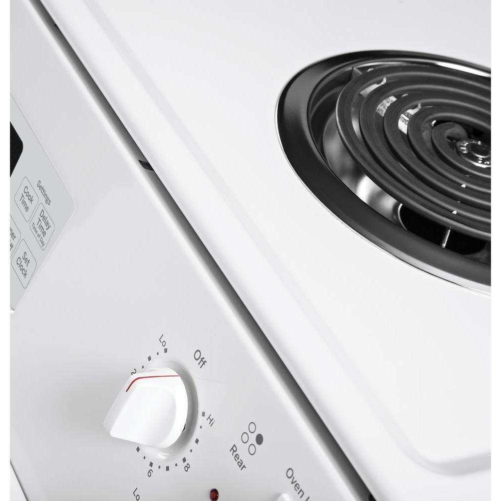 GE 27 in. 3.0 cu. ft. Drop-In Electric Range with Self-Cleaning Oven in White JM250DTWW