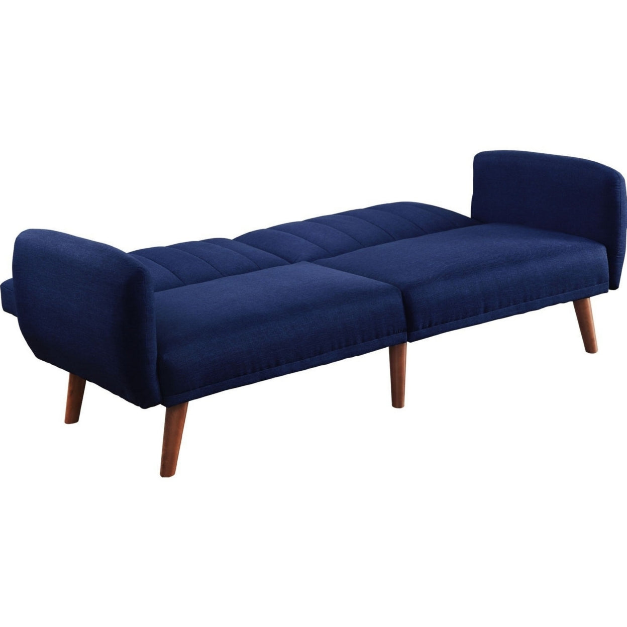 Fabric Upholstered Adjustable Sofa, Blue and Brown- Saltoro Sherpi