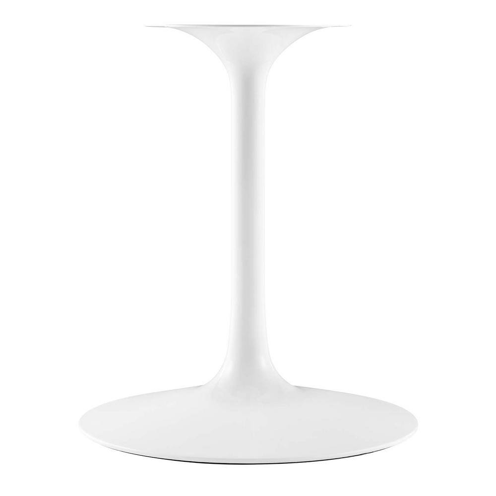 MODWAY 48 in. Lippa in White Round Wood Top Dining Table EEI-1118-WHI