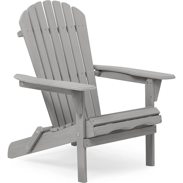 Wooden Outdoor Folding Adirondack Chair Set of 2 Wood Lounge Patio Chair for Garden