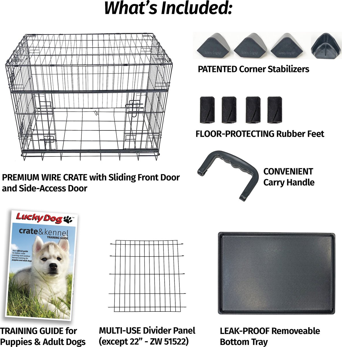 Lucky Dog Sliding Double Door Wire Dog Crate