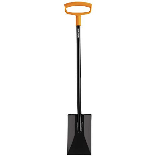 Fiskars Steel D-Handle Square Garden Spade Shovel with Extra-Large Handle